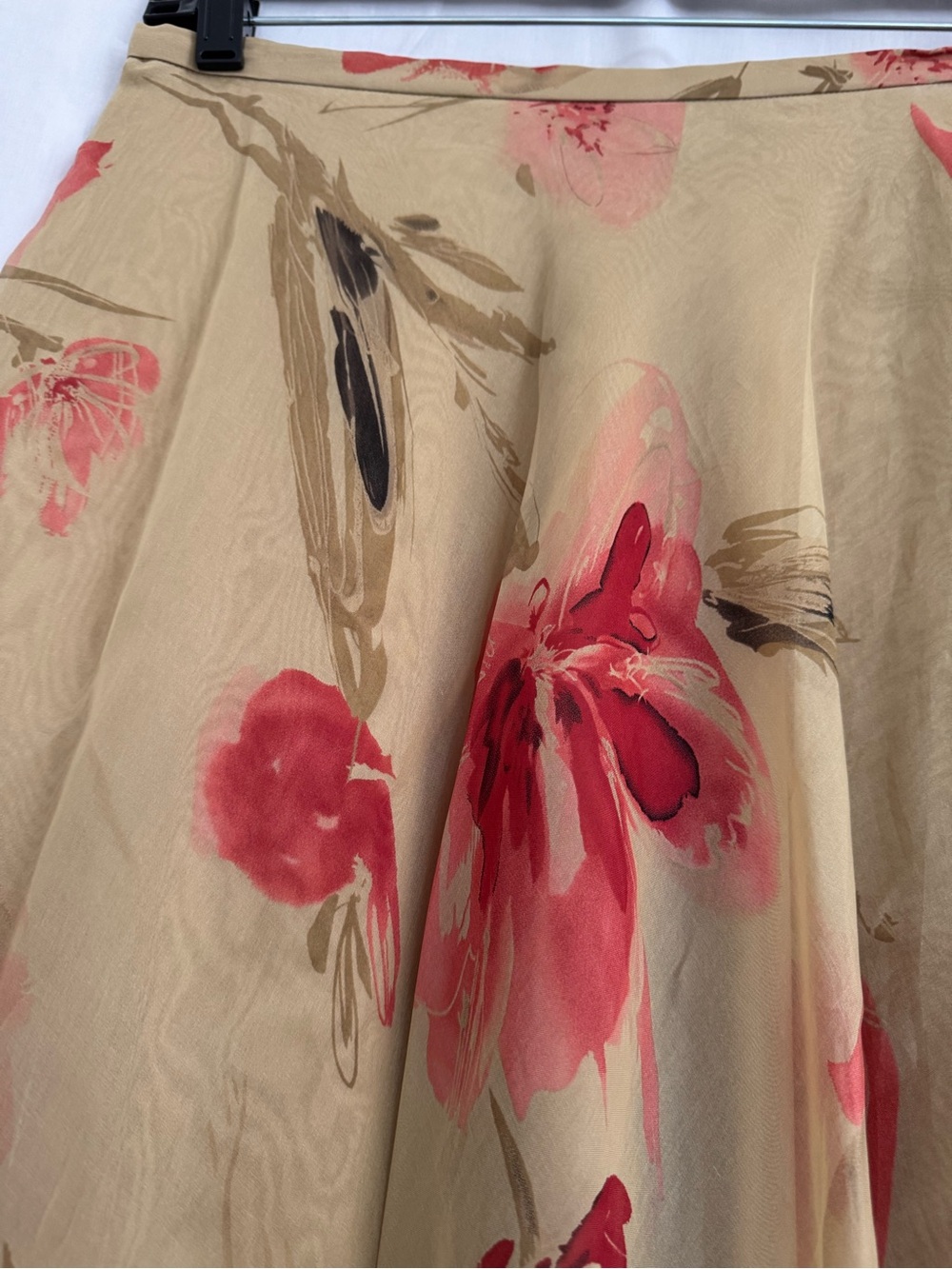 DANA BUCHMAN 100% Silk Floral Full Maxi Skirt Size 6 Retail $298 - Picture 2 of 7